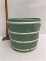Teal flower pot stoneware