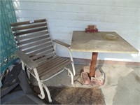Glider Chair, Table, Ashtray - Needs Cleaned