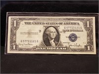 1935D $1. Blue seal