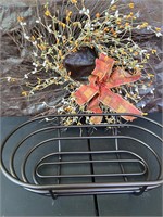 Autumn swag, wreath & metal basket
