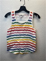 Vintage La Mouche Femme Rainbow Striped Tank