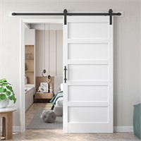 36x84in White Barn Door with 6.6FT Hardware Kit