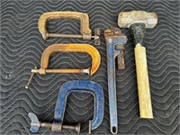 G-Clamps/Pipe Wrench/ Hammer