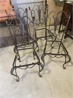 Wrought Metal Dinning Chairs missing seats, see