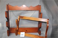 2 WOODEN GUN RACKS