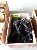BOX OF BLACK PLASTIC TRASH BAGS