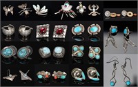 Native American Navajo Sterling Jewelry Lot 18Pcs