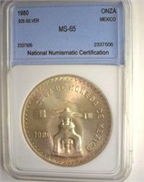 1980 .925 Silver Onza NNC MS65 Mexico