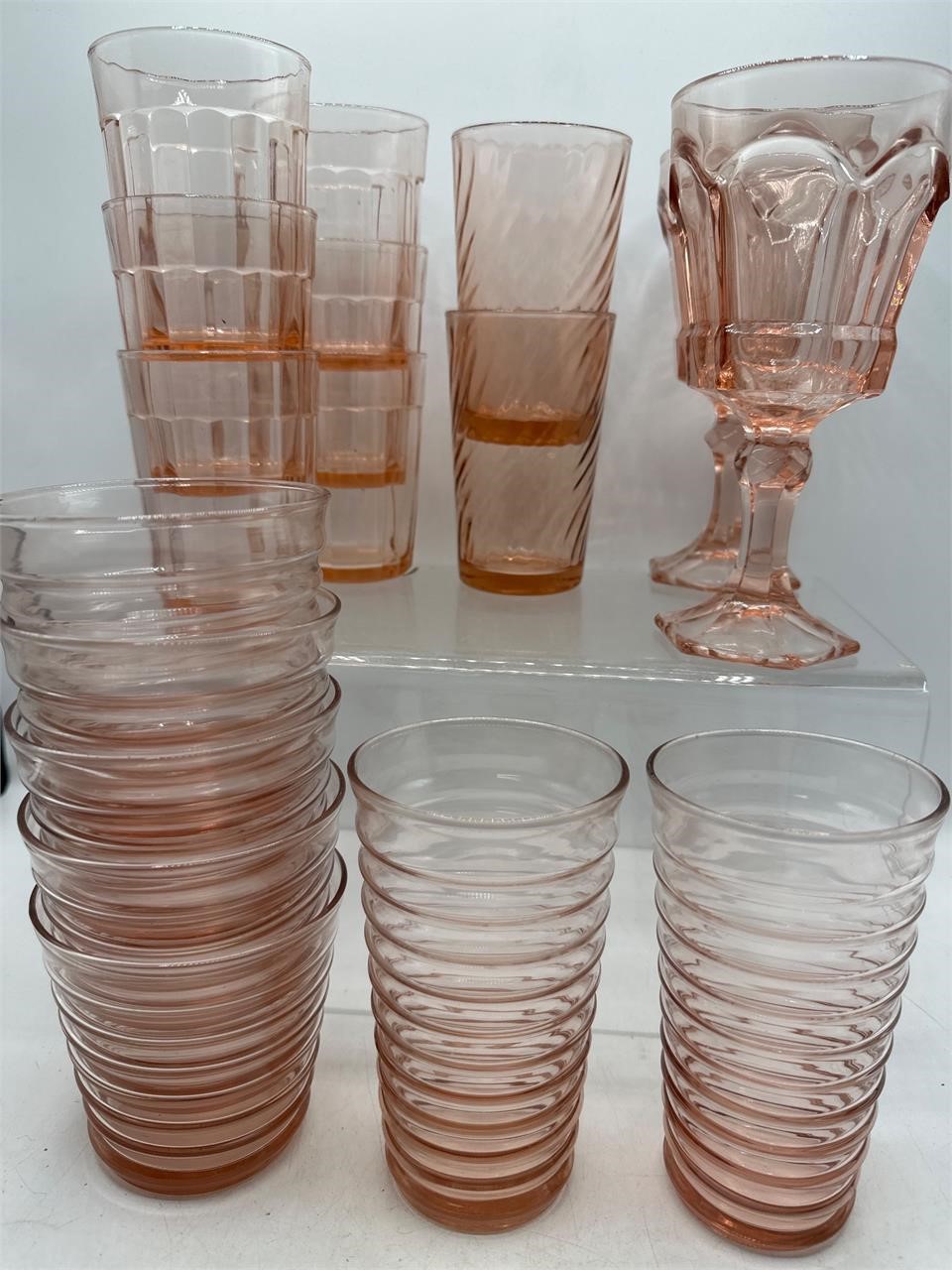 Vintage Pink glass tumblers