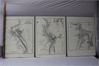 Set of 3 Vintage English Maps / Placards