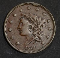 1836 LARGE CENT  XF+