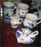 5 Pcs of Delft Blue Pottery