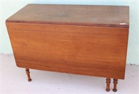 19TH C. DROP LEAF TABLE, SWING LEG, WALNUT TOP,