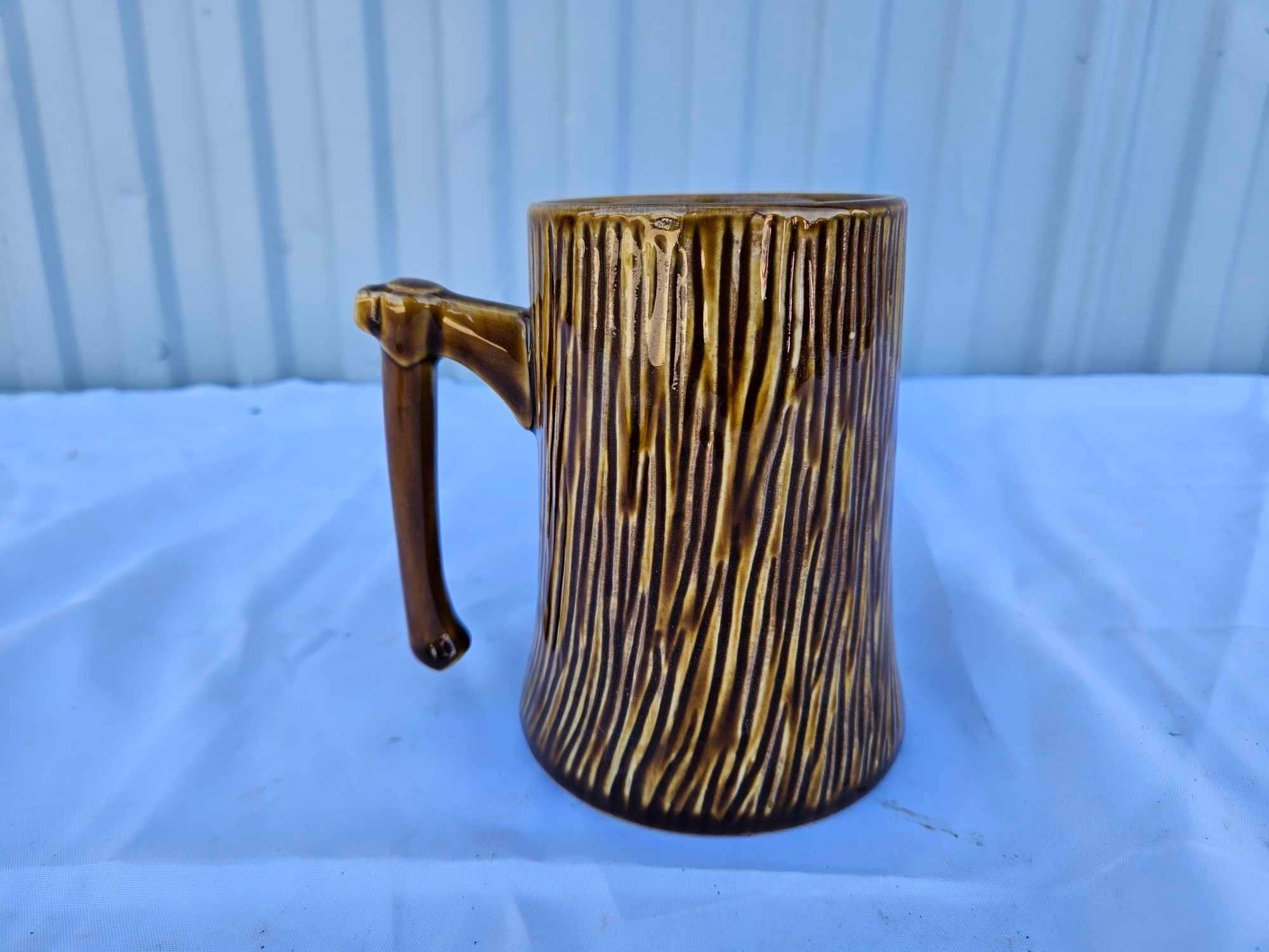 Retro Stump Shaped Axe Handle Beer Mug Ceramic