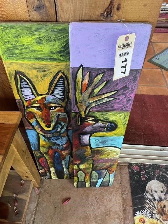 Original paintings on wood by Leland Holiday