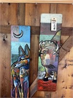 Original paintings on wood by Leland Holiday