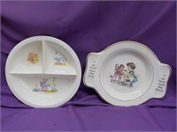 2 Vintage baby dishes