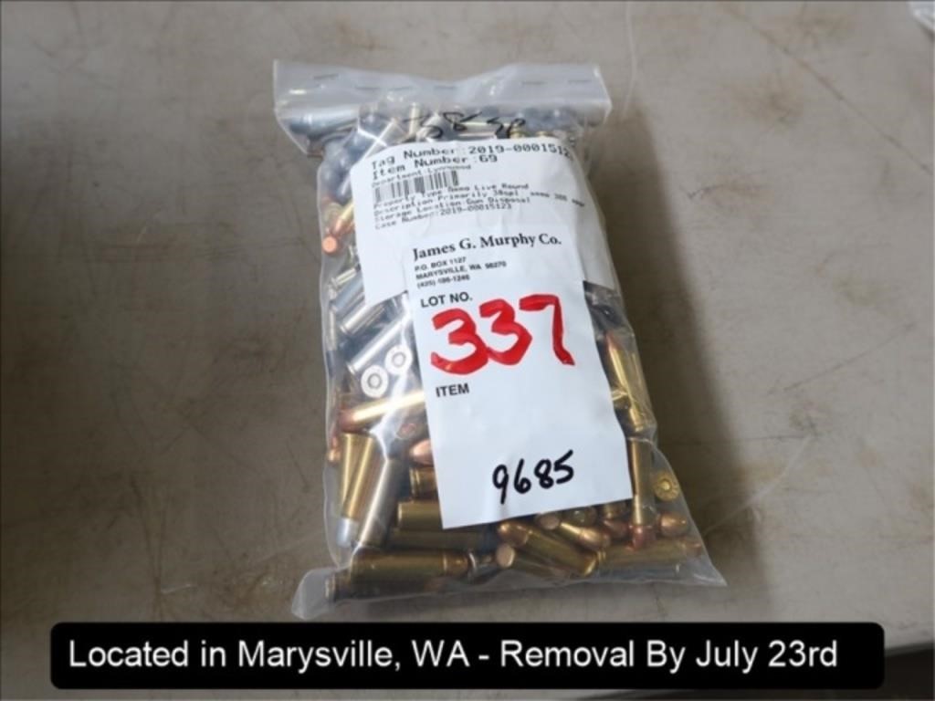 LOT, APPROX (300) ROUNDS OF 38 SPECIAL AMMO IN
