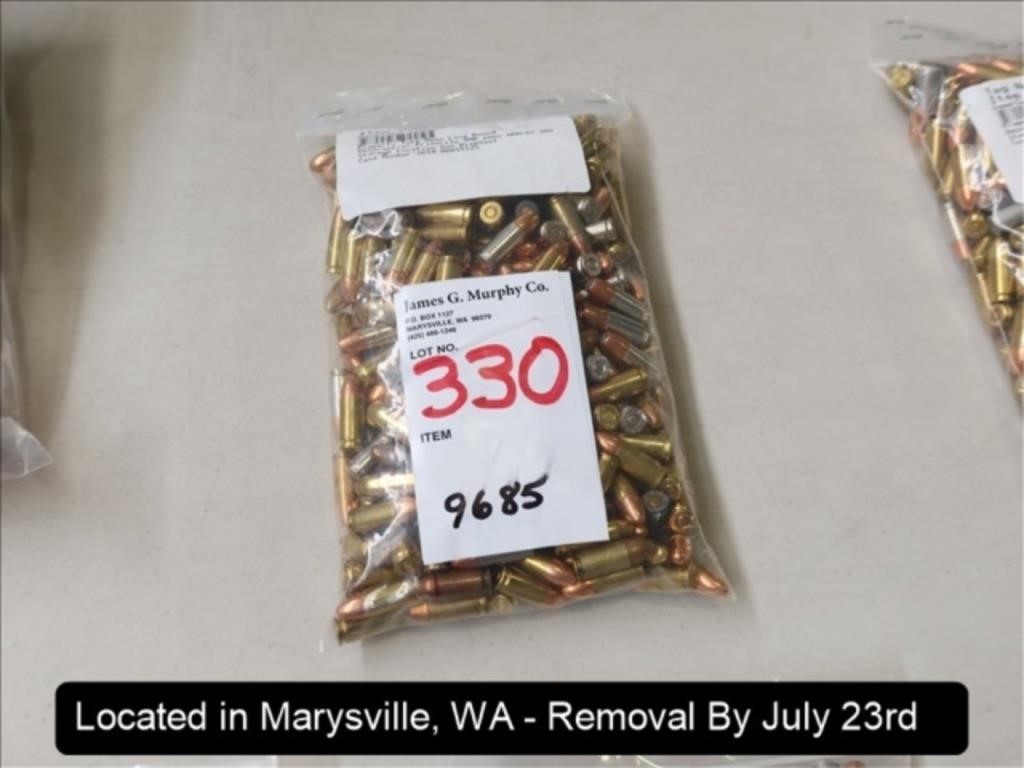 LOT, APPROX (300) ROUNDS OF 9MM AMMO IN THIS BAG