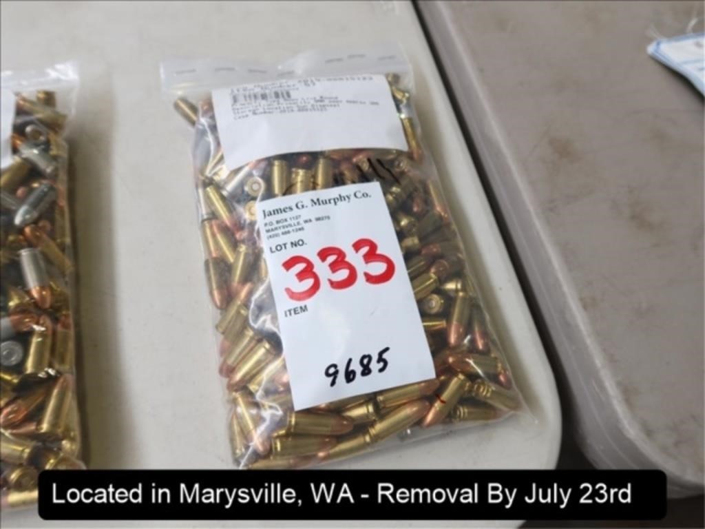 LOT, APPROX (300) ROUNDS OF 9MM AMMO IN THIS BAG