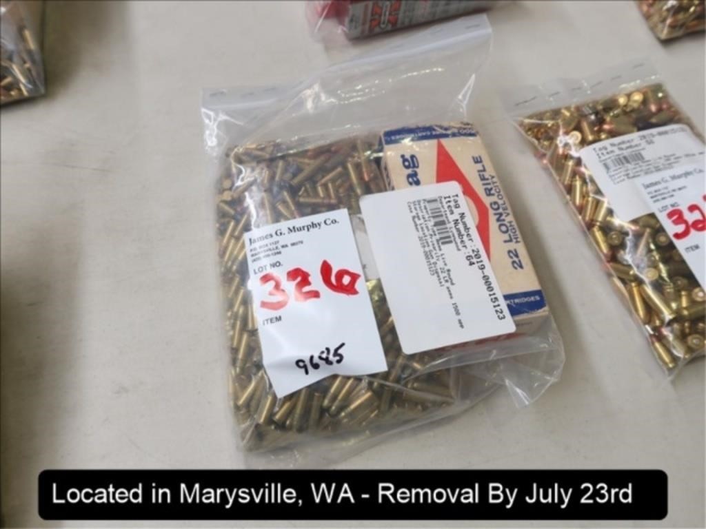 LOT, APPROX (1,500) ROUNDS OF .22LR AMMO IN THIS