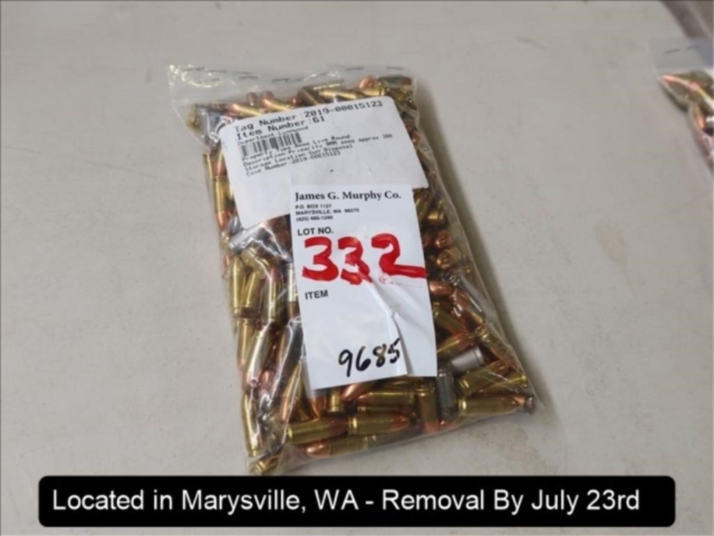 LOT, APPROX (300) ROUNDS OF 9MM AMMO IN THIS BAG