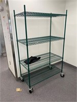 Wire Storage Rack w/ 4 Shelves on Casters