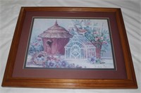 print iof birdhouses in pine frame