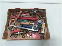 assortment of hand tools and hardware