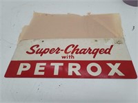 Vtg Super Charged with Petrox Authentic Sign