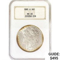 1885-O Morgan Silver Dollar NGC MS65