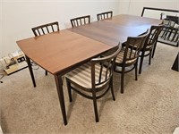 Dining Room Teak & Walnut Table & Chairs