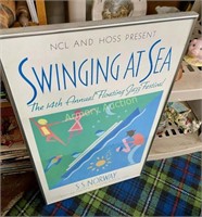 NORWAY SWINGING AT SEA POSTER FRAMED