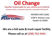 1 OIL CHANGE VOUCHER