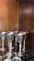 8 silver plate goblets