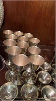 12 silver plated  mini goblets