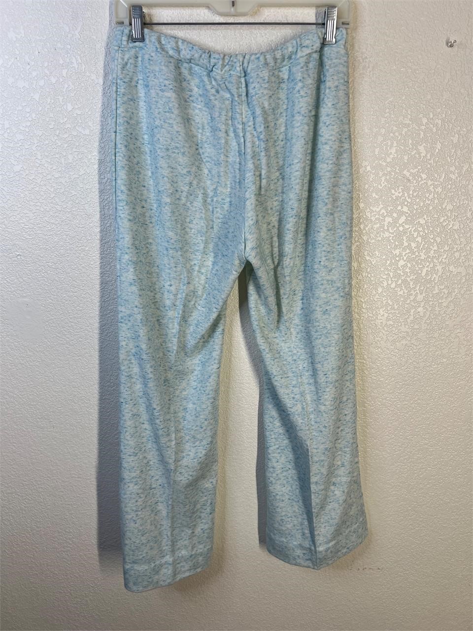 Vintage Pull On Heather Blue Polyester Pants