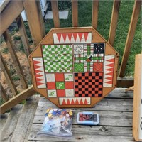 Multipurpose game board with pieces