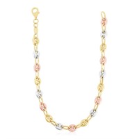 14k Tri Colors Gold Mariner Link Chain