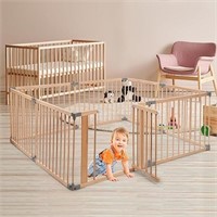 Rengue Wooden Baby Playpen For Toddlers, Foldable