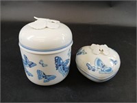 Set of Two Estee Lauder Porcelains Jars with Lids