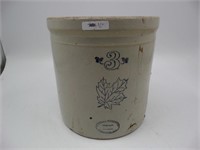 3 Gal. Western Triple Stamp Stoneware Crock