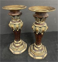 Pair of matching candlestick holders.