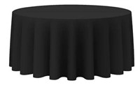 Black Round Tablecloth - 132" - 1 Pack