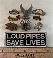 HARLEY DAVIDSON HAT/LAPEL PINS-ASSORTED