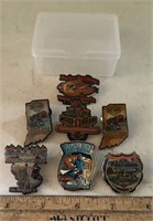 HARLEY DAVIDSON HAT/LAPEL PINS-ASSORTED W/CASE