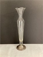 Sterling Silver Weighted Base with Glass Bud Vase
