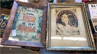 2 antique framed pictures evening prayer lord is
