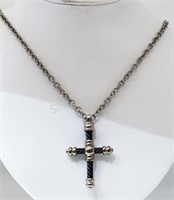 Titanium Black Cable Men's Cross Necklace