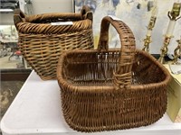 (2) Contemporary Wicker Woven Baskets